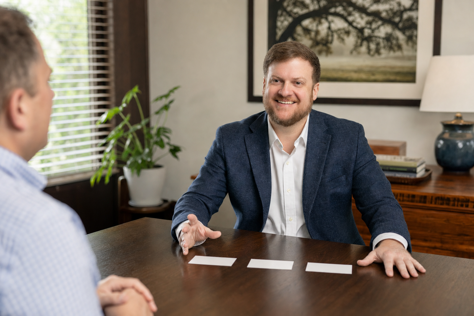 Louisiana estate contests and disputes attorney Morgan Field meets with clients about a succession concern