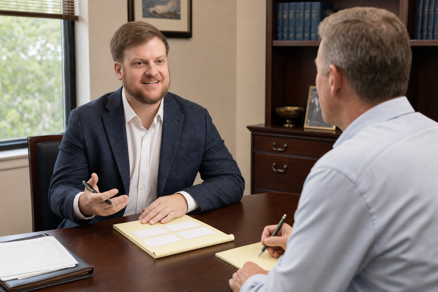 Louisiana small business planning attorney Morgan Field reviews a business owner's estate plan