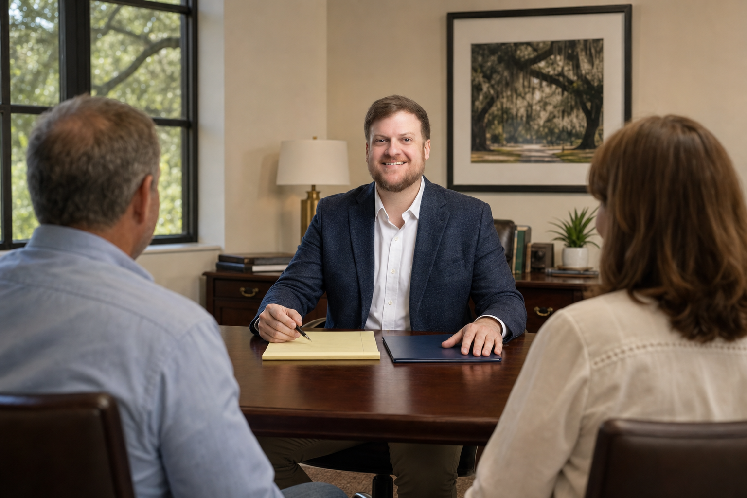 Field Law attorney discussing Louisiana estate planning and wills with clients