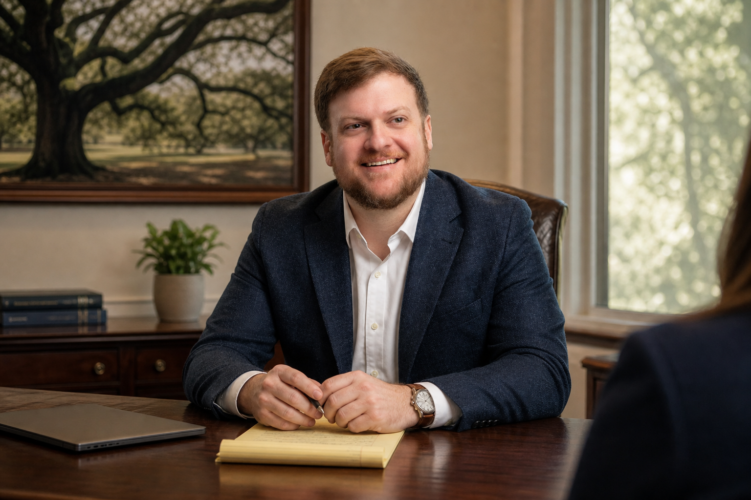 Louisiana estate attorney Morgan Field in his Baton Rouge office