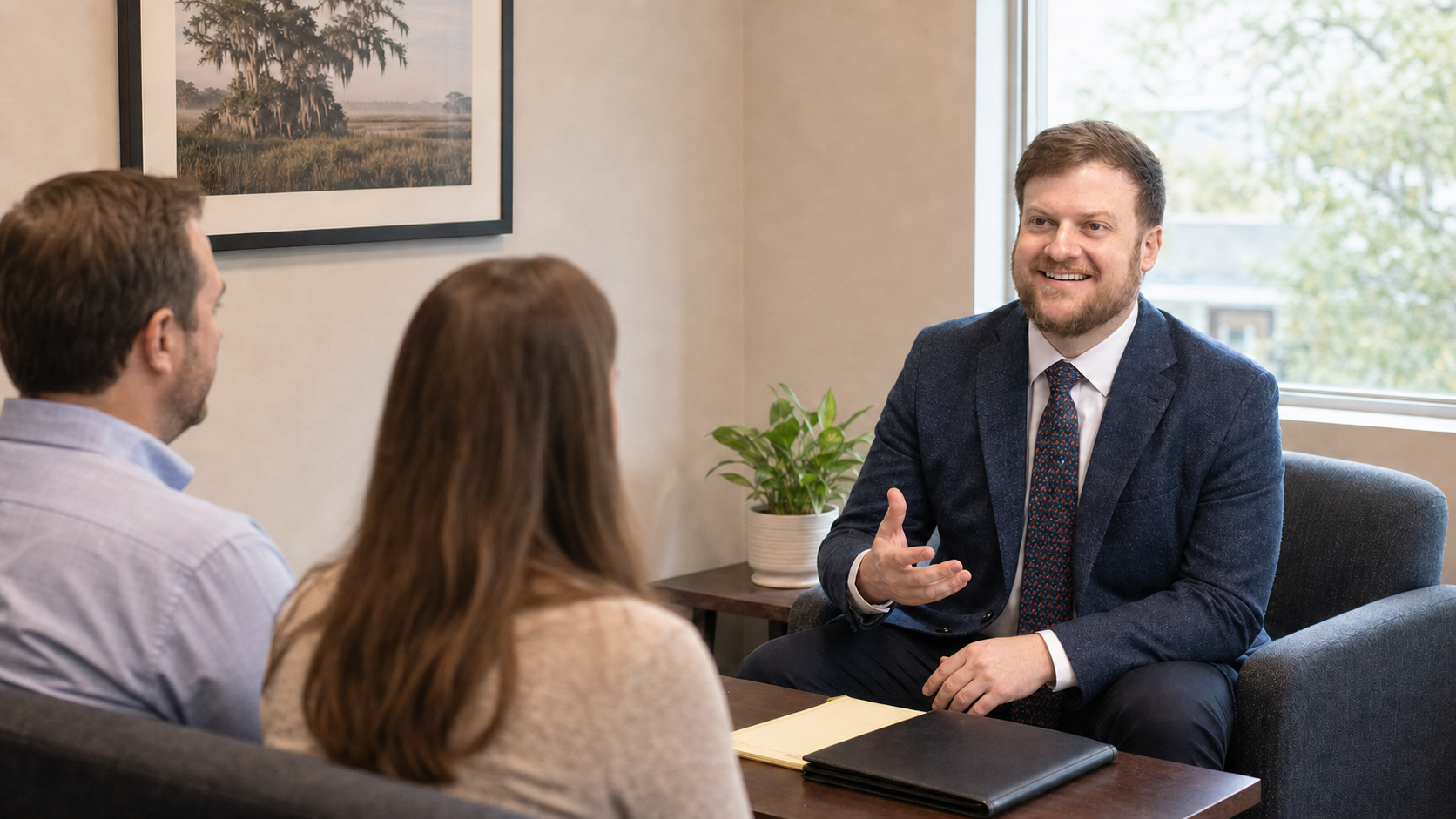 Morgan Field advising clients about Gonzales estate planning