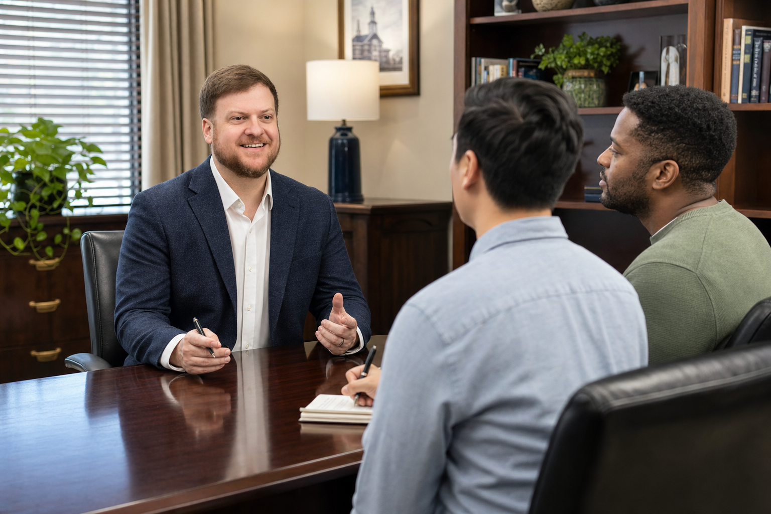 Prairieville estate lawyer meeting with an Ascension Parish couple