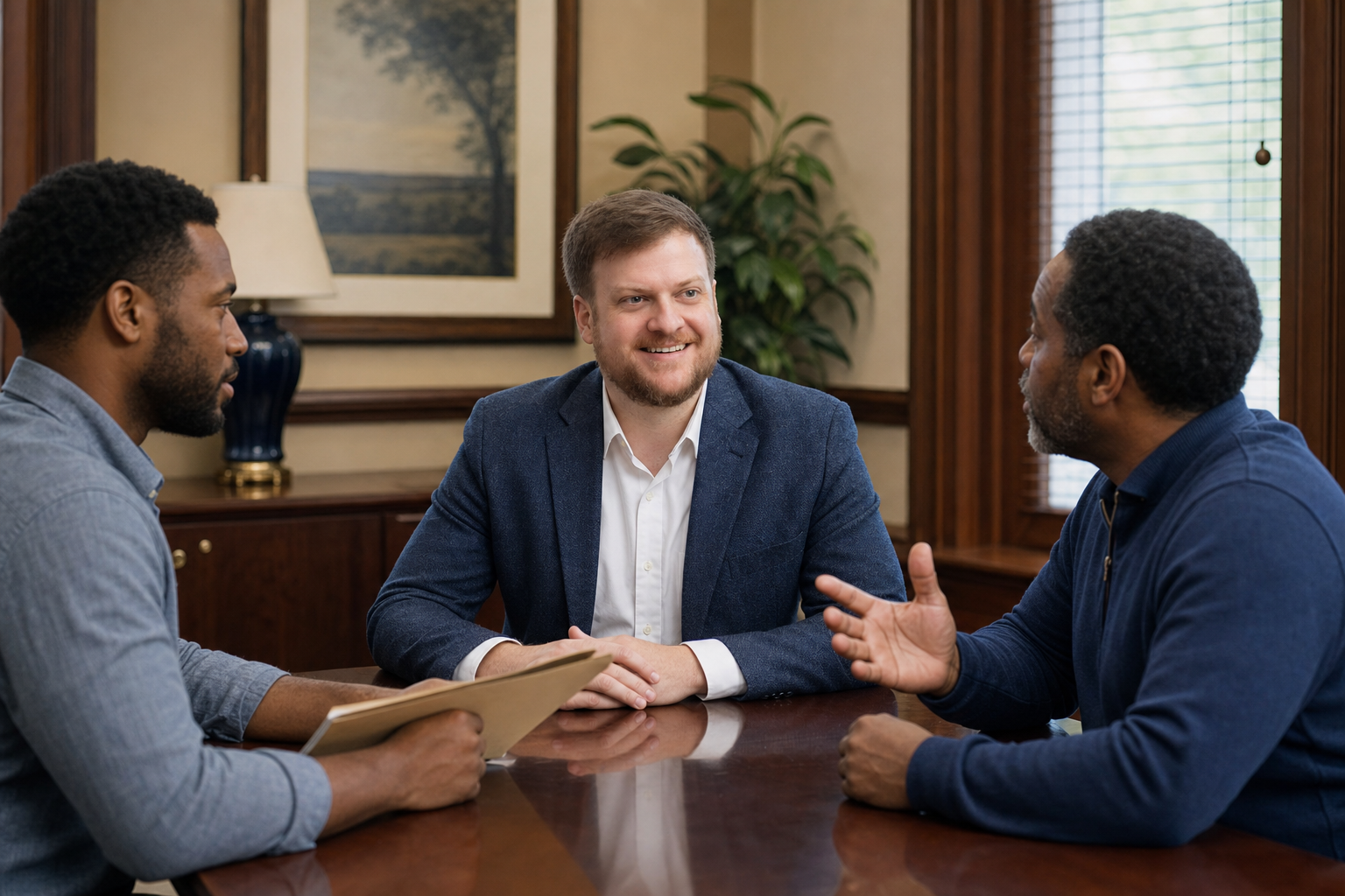 Morgan Field meeting with brothers about a Gonzales succession