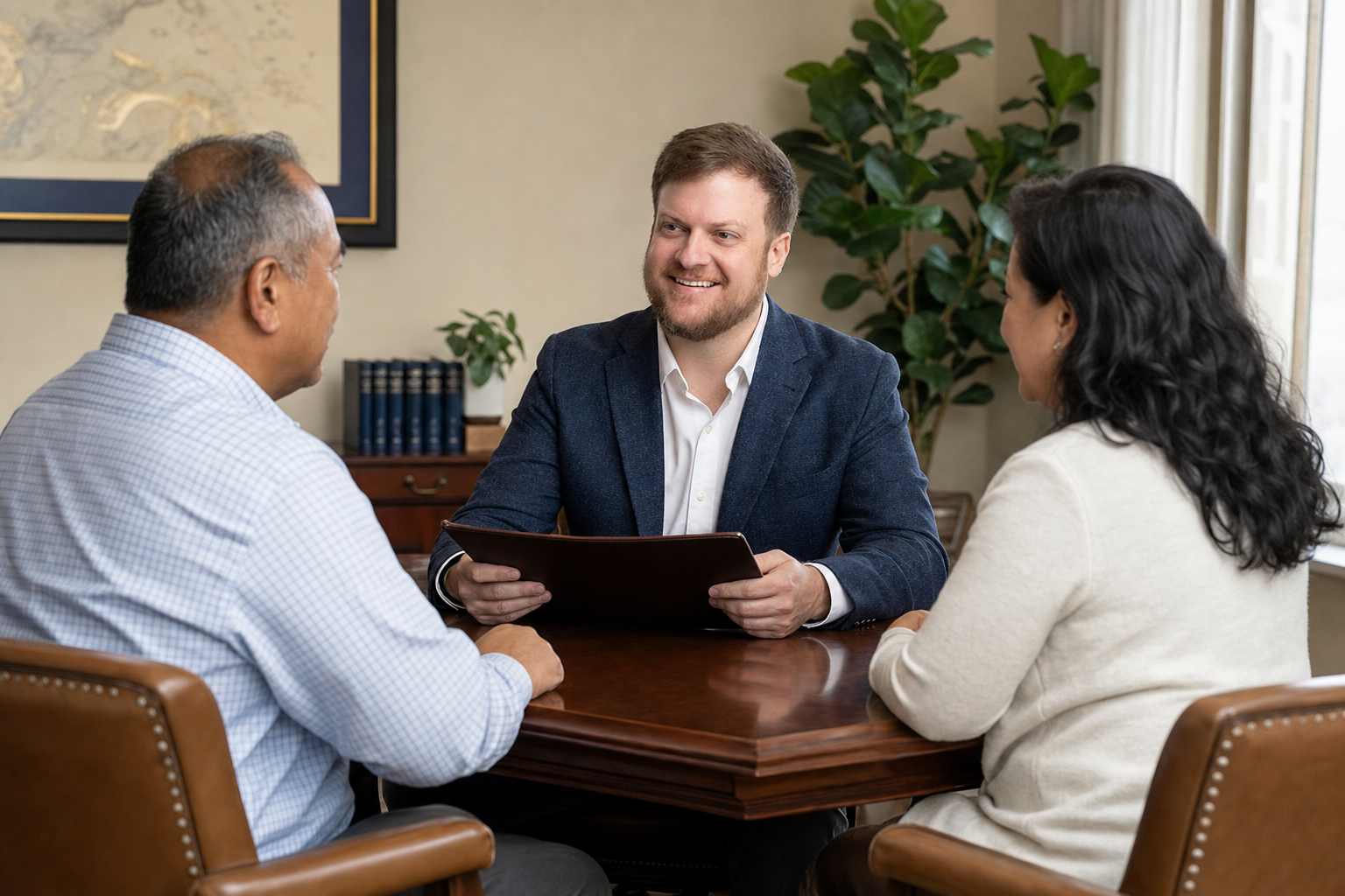 Gonzales estate lawyer meeting with an Ascension Parish couple