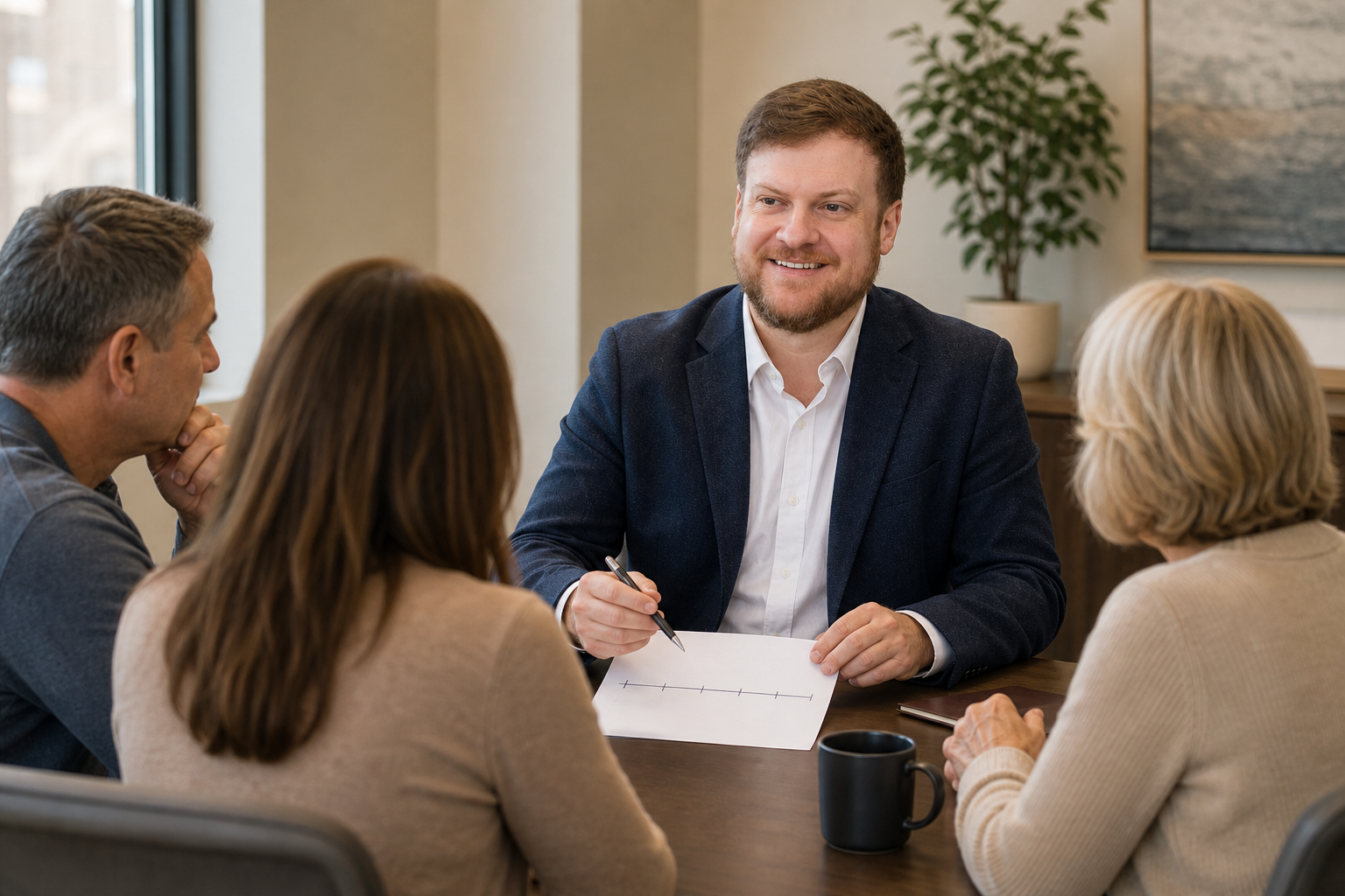 Denham Springs estate lawyer meeting with a Livingston Parish family