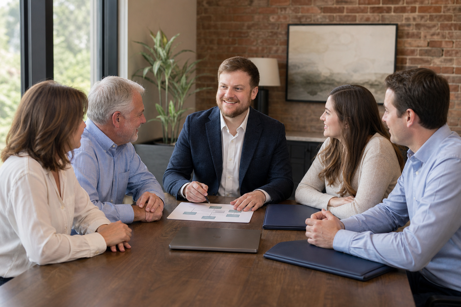 Louisiana business-owner succession counsel meets with a family after an owner’s death